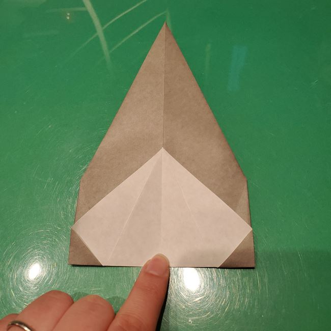 折り紙のお雛様の折り方 立体的で簡単な作り方①顔(8)