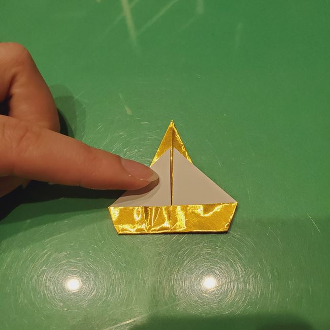 折り紙のお雛様の折り方 立体的で簡単な作り方③髪飾り(10)