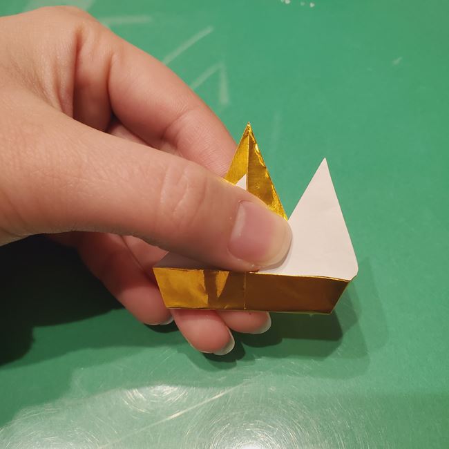 折り紙のお雛様の折り方 立体的で簡単な作り方③髪飾り(11)
