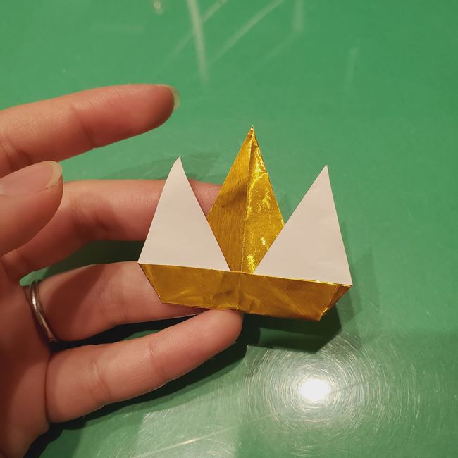 折り紙のお雛様の折り方 立体的で簡単な作り方③髪飾り(13)