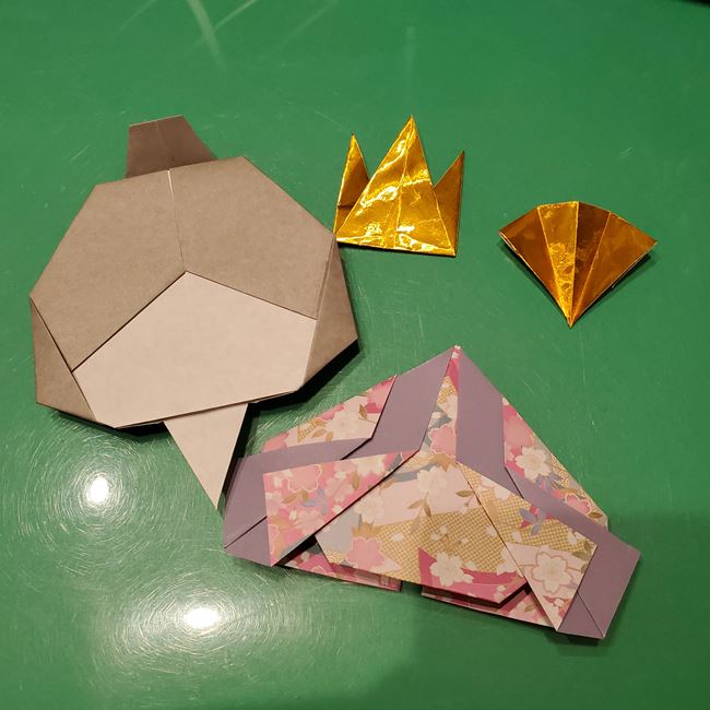 折り紙のお雛様の折り方 立体的で簡単な作り方⑤完成(1)
