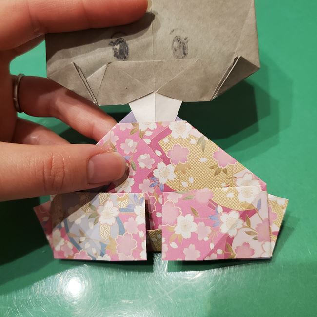 折り紙のお雛様の折り方 立体的で簡単な作り方⑤完成(7)