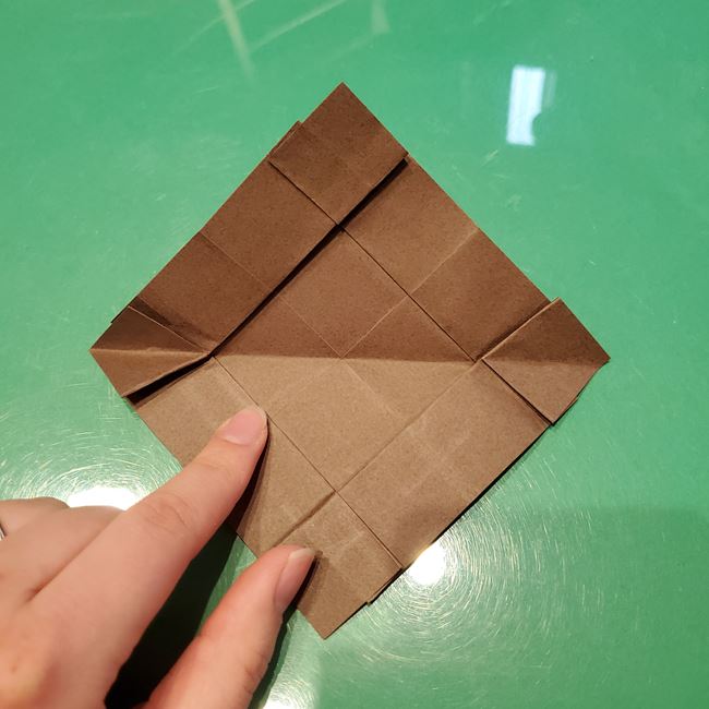 折り紙のこまをハート模様にする折り方作り方①土台(23)