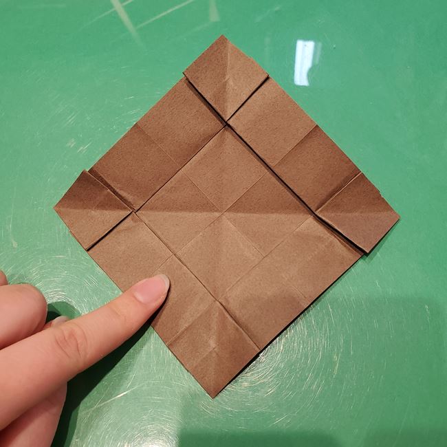 折り紙のこまをハート模様にする折り方作り方①土台(25)