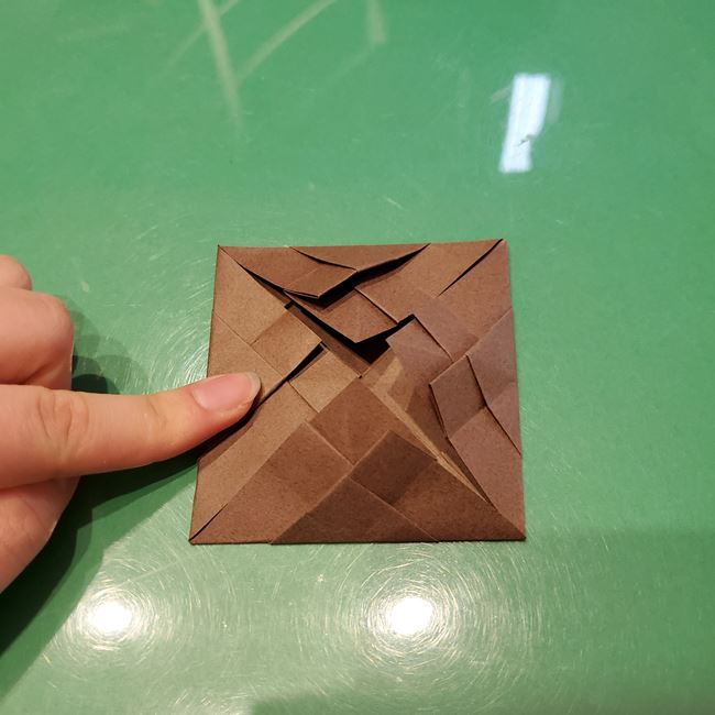 折り紙のこまをハート模様にする折り方作り方①土台(27)