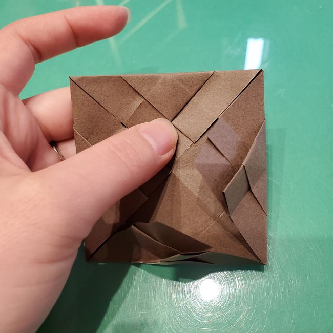 折り紙のこまをハート模様にする折り方作り方①土台(28)