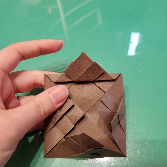折り紙のこまをハート模様にする折り方作り方①土台(29)