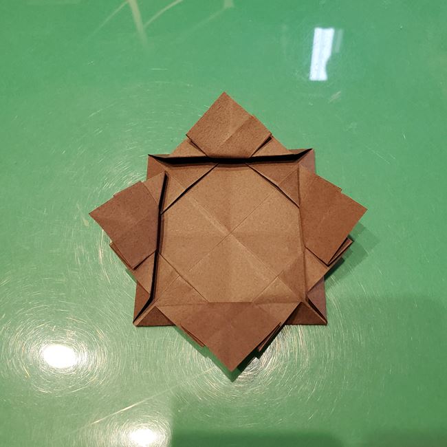 折り紙のこまをハート模様にする折り方作り方①土台(31)