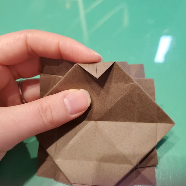 折り紙のこまをハート模様にする折り方作り方①土台(33)