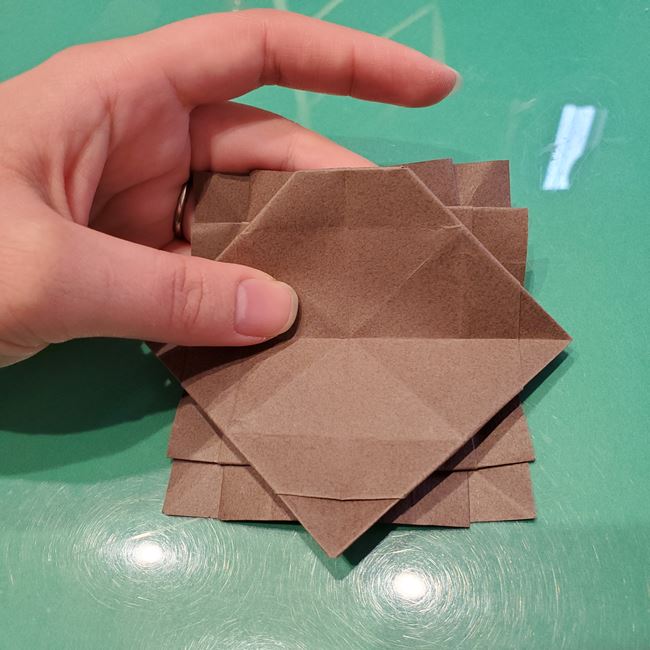 折り紙のこまをハート模様にする折り方作り方①土台(35)