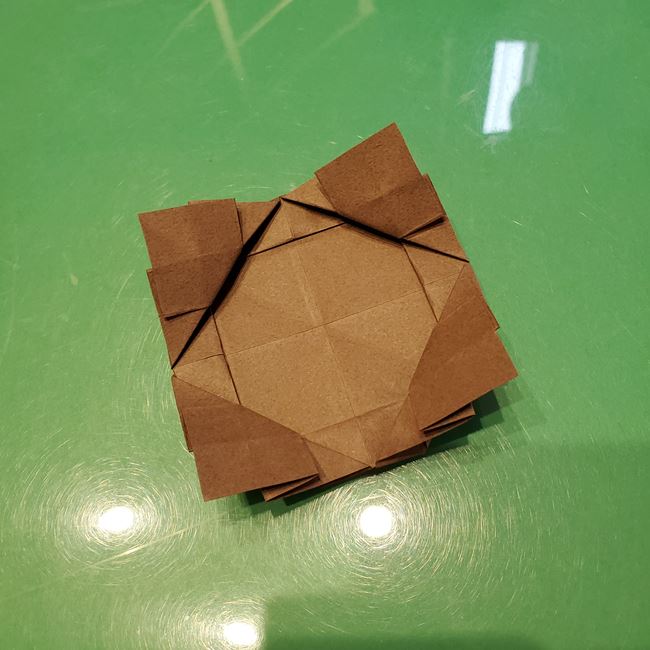 折り紙のこまをハート模様にする折り方作り方①土台(36)
