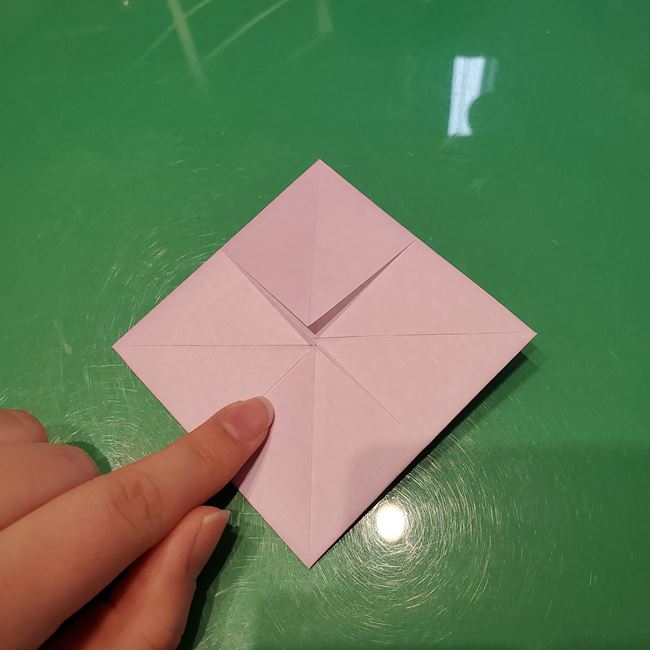 折り紙のこまをハート模様にする折り方作り方②内側(10)