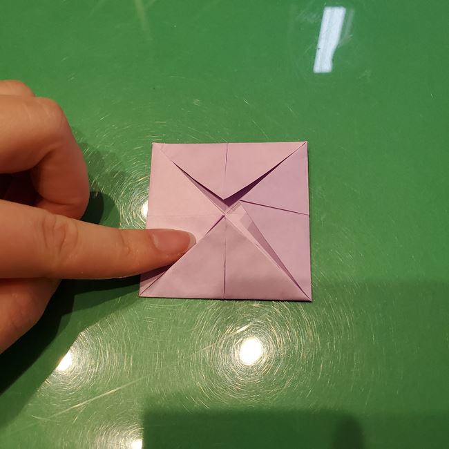 折り紙のこまをハート模様にする折り方作り方②内側(11)