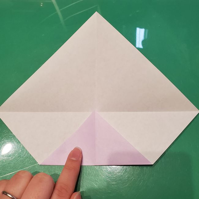 折り紙のこまをハート模様にする折り方作り方②内側(6)