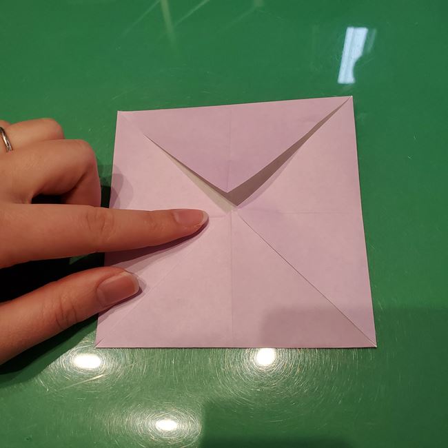折り紙のこまをハート模様にする折り方作り方②内側(7)