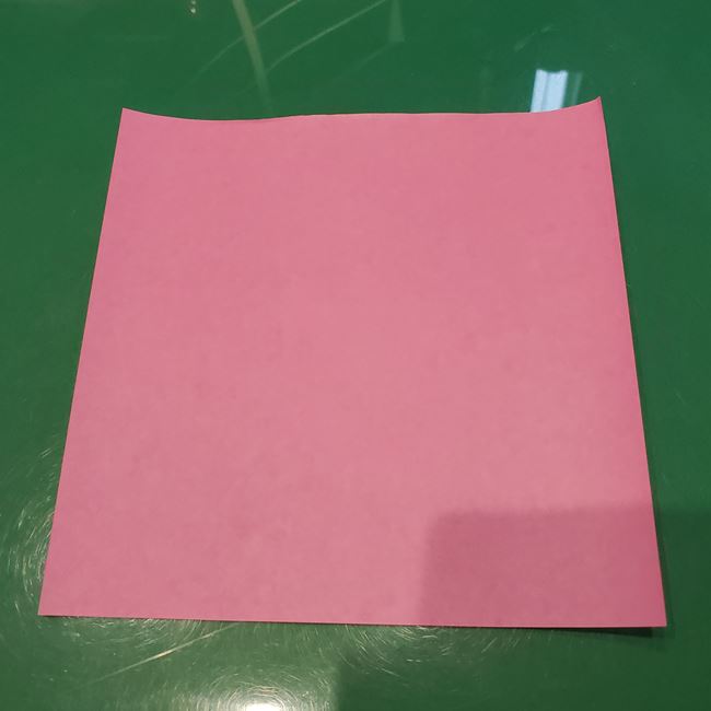 折り紙のこまをハート模様にする折り方作り方③つまみ(1)