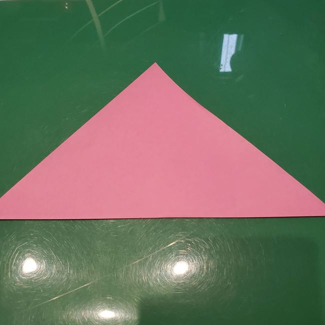 折り紙のこまをハート模様にする折り方作り方③つまみ(2)