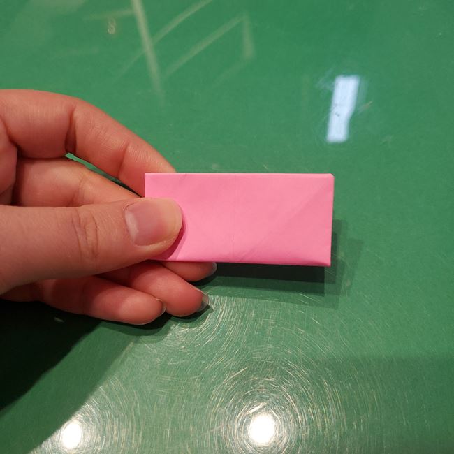 折り紙のこまをハート模様にする折り方作り方③つまみ(6)