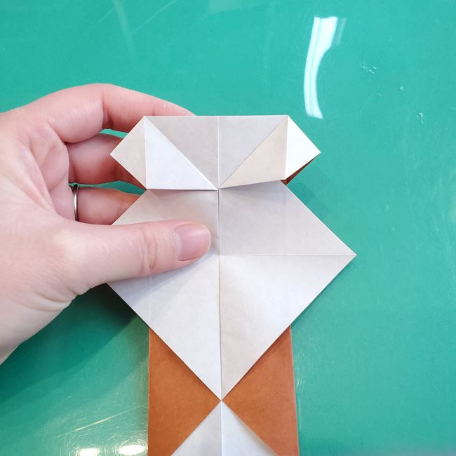 折り紙の動物 立体の犬の作り方折り方①基本(15)