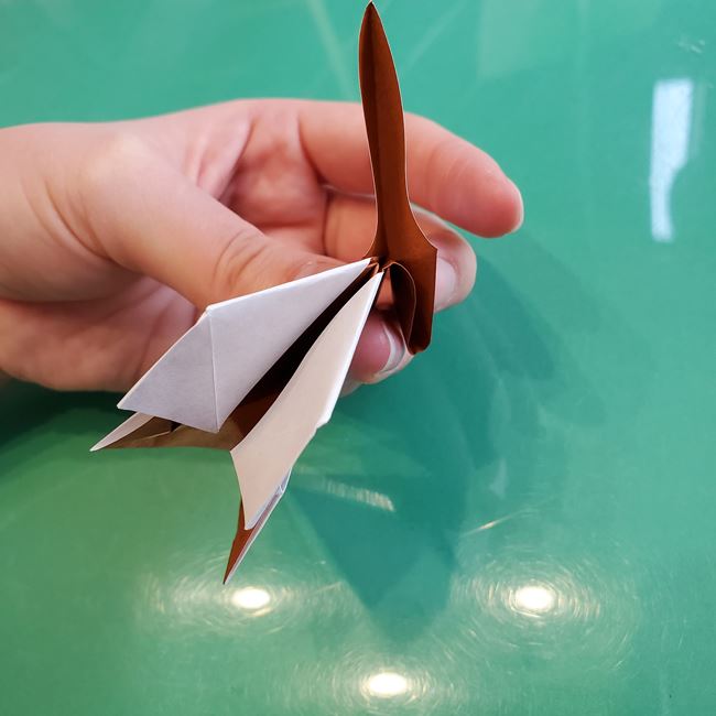 折り紙の動物 立体の犬の作り方折り方②顔(13)