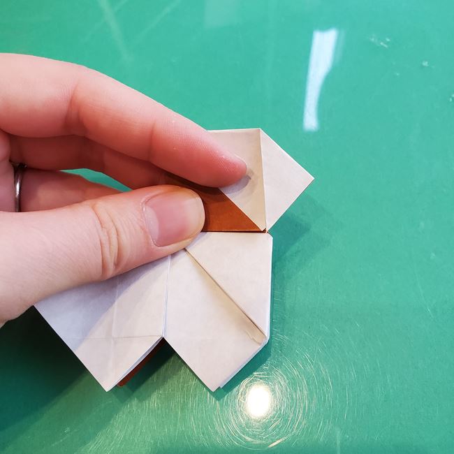 折り紙の動物 立体の犬の作り方折り方②顔(15)