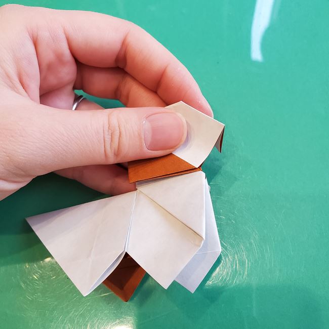 折り紙の動物 立体の犬の作り方折り方②顔(16)