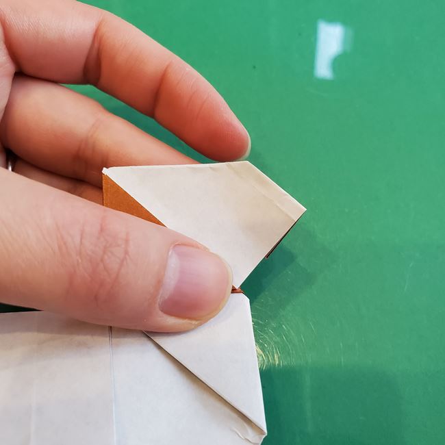 折り紙の動物 立体の犬の作り方折り方②顔(17)
