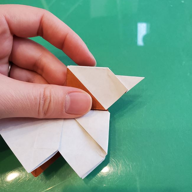 折り紙の動物 立体の犬の作り方折り方②顔(20)
