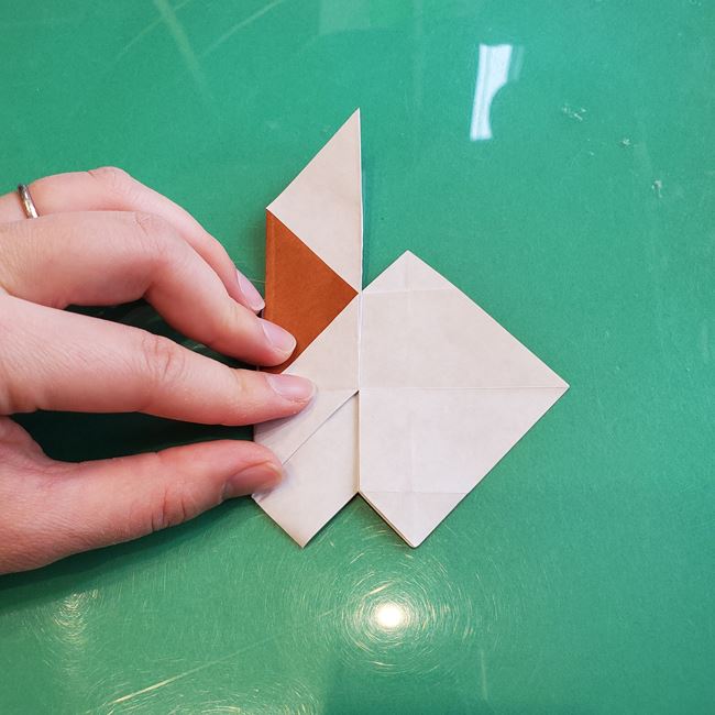 折り紙の動物 立体の犬の作り方折り方②顔(3)