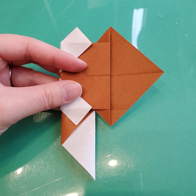折り紙の動物 立体の犬の作り方折り方②顔(4)