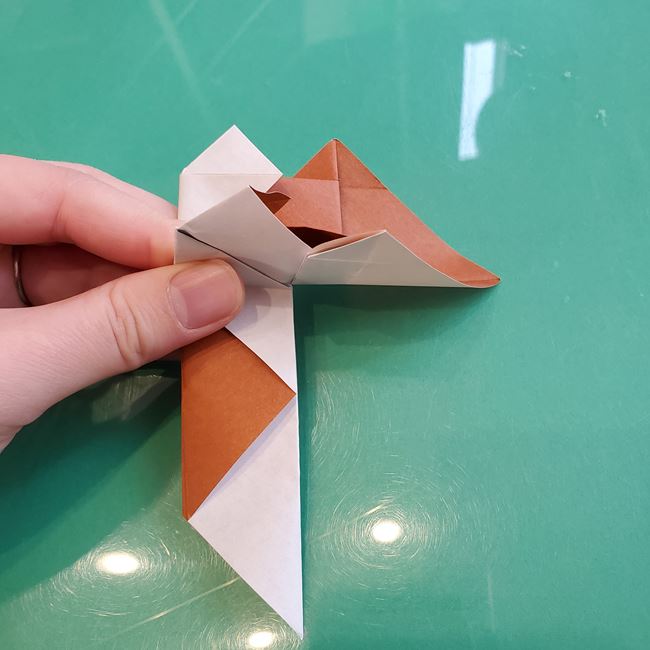 折り紙の動物 立体の犬の作り方折り方②顔(5)