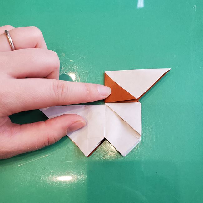 折り紙の動物 立体の犬の作り方折り方②顔(9)