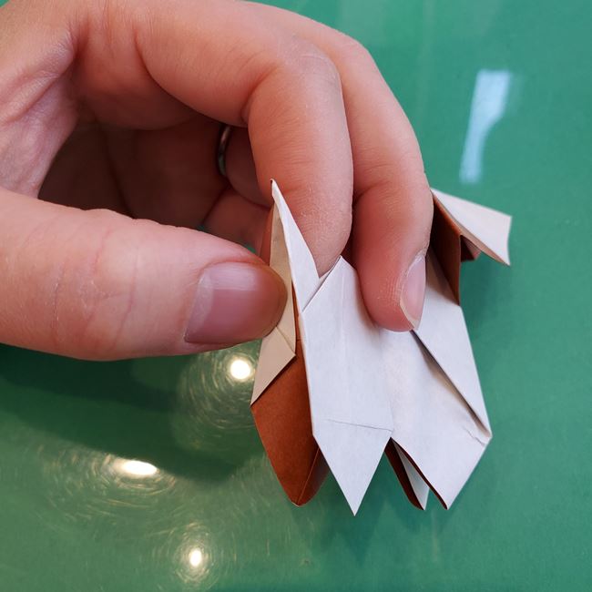 折り紙の動物 立体の犬の作り方折り方③完成(12)