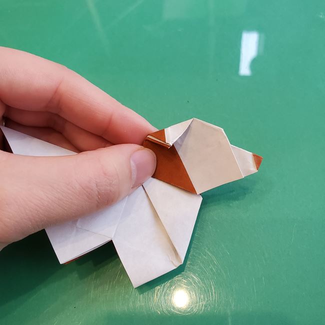 折り紙の動物 立体の犬の作り方折り方③完成(2)