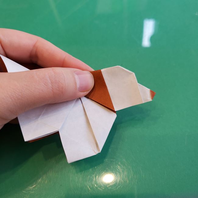 折り紙の動物 立体の犬の作り方折り方③完成(3)