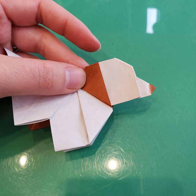 折り紙の動物 立体の犬の作り方折り方③完成(7)