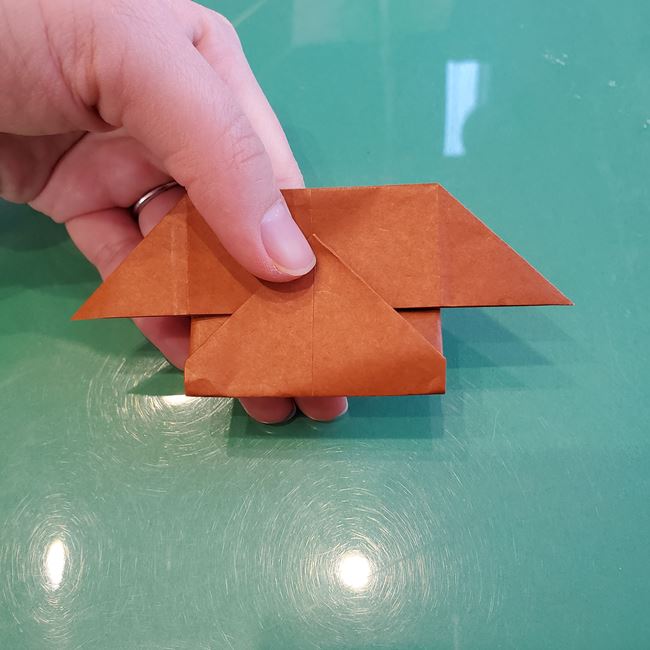 折り紙の犬 伏せしてかわいい折り方作り方①顔(13)