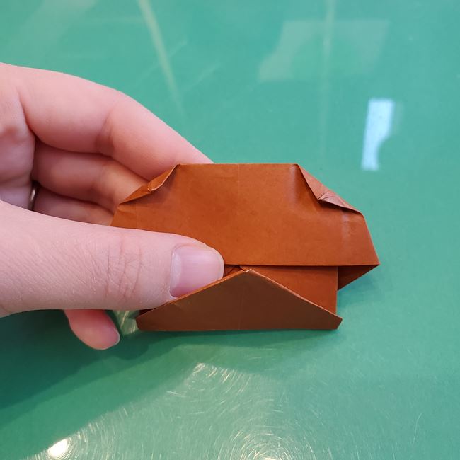 折り紙の犬 伏せしてかわいい折り方作り方①顔(20)