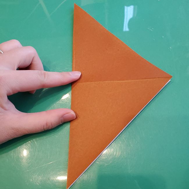 折り紙の犬 伏せしてかわいい折り方作り方①顔(4)