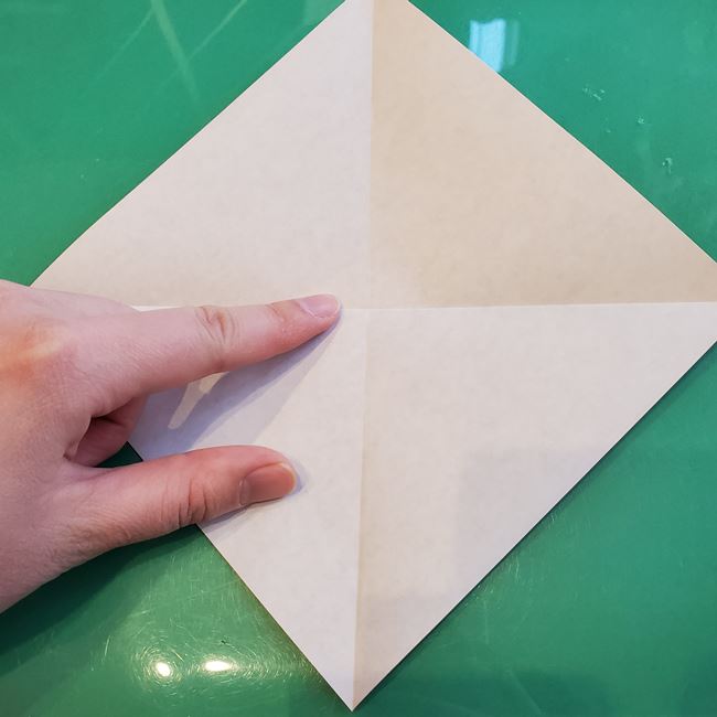 折り紙の犬 伏せしてかわいい折り方作り方①顔(5)