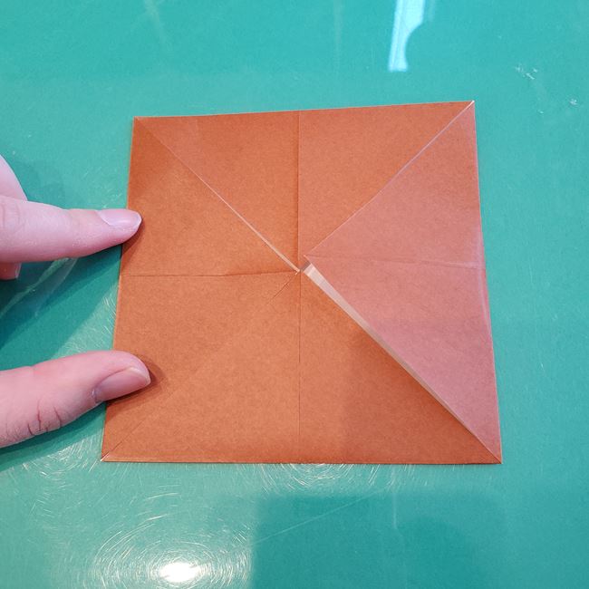 折り紙の犬 伏せしてかわいい折り方作り方①顔(6)