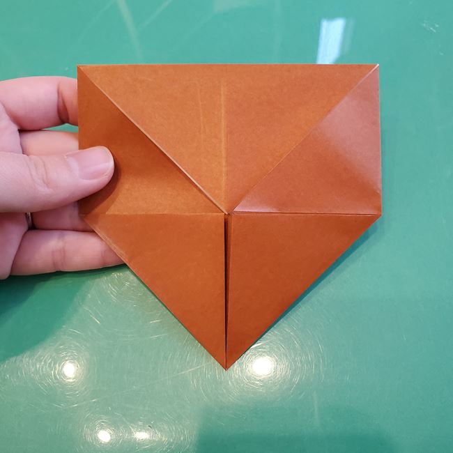 折り紙の犬 伏せしてかわいい折り方作り方①顔(7)