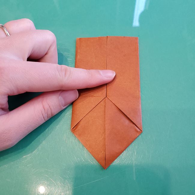 折り紙の犬 伏せしてかわいい折り方作り方①顔(8)