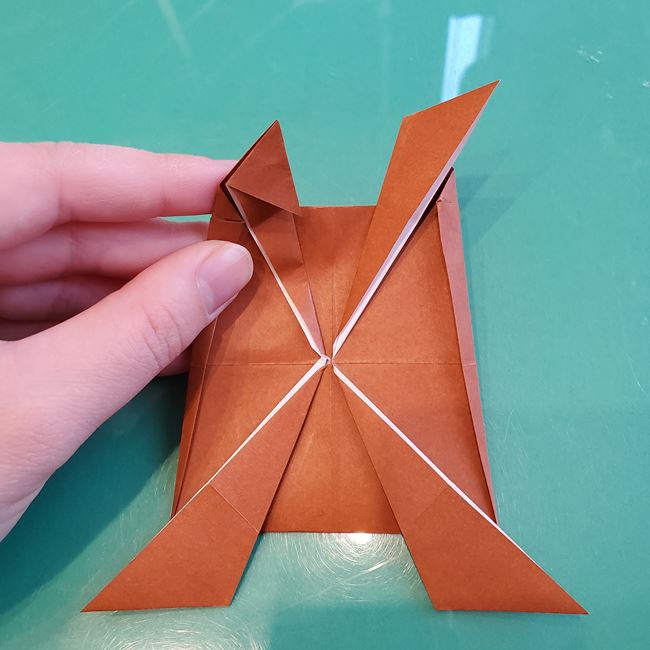 折り紙の犬 伏せしてかわいい折り方作り方②からだ(17)