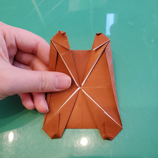 折り紙の犬 伏せしてかわいい折り方作り方②からだ(19)