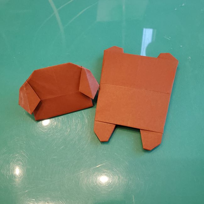 折り紙の犬 伏せしてかわいい折り方作り方②からだ(20)