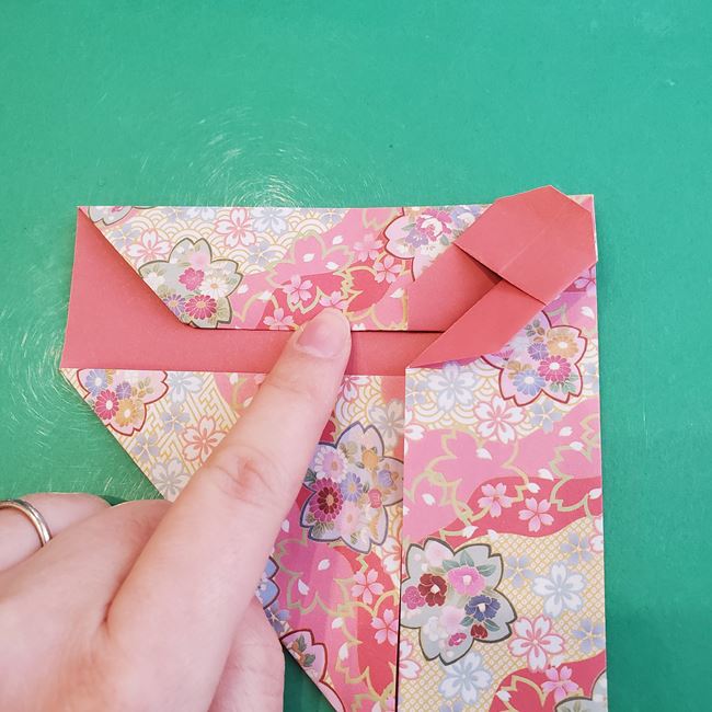 箸袋 折り紙のうさぎの折り方作り方②袋にする(5)