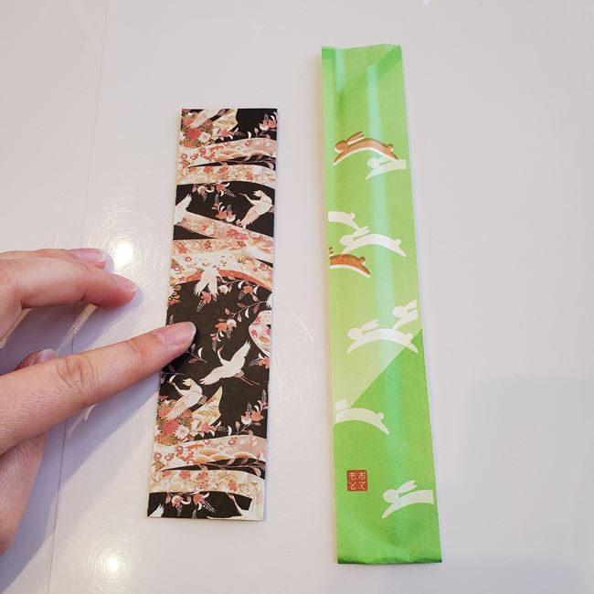 箸袋で箸置きの折り方 うさぎの折り紙①胴体(2)