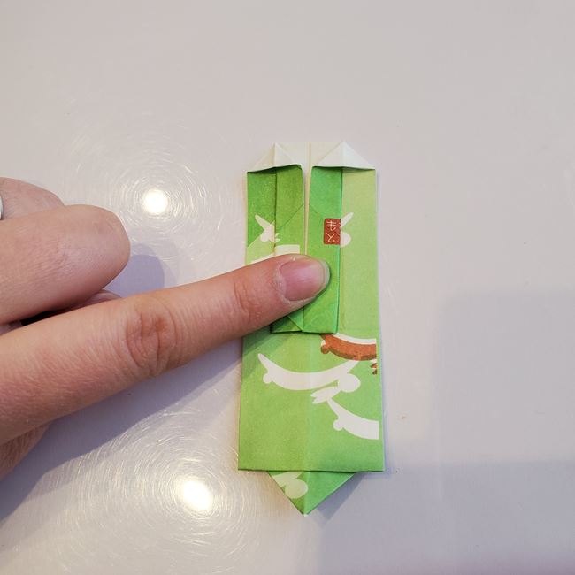 箸袋で箸置きの折り方 うさぎの折り紙①胴体(24)