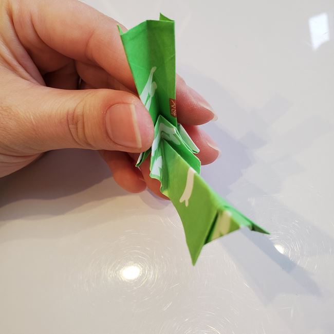 箸袋で箸置きの折り方 うさぎの折り紙②耳(11)
